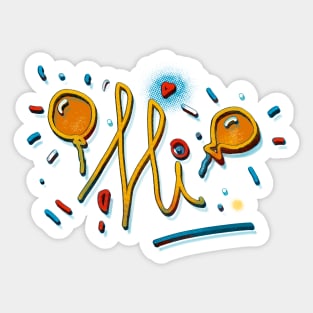 Hi Sunny Doodle fun design Sticker